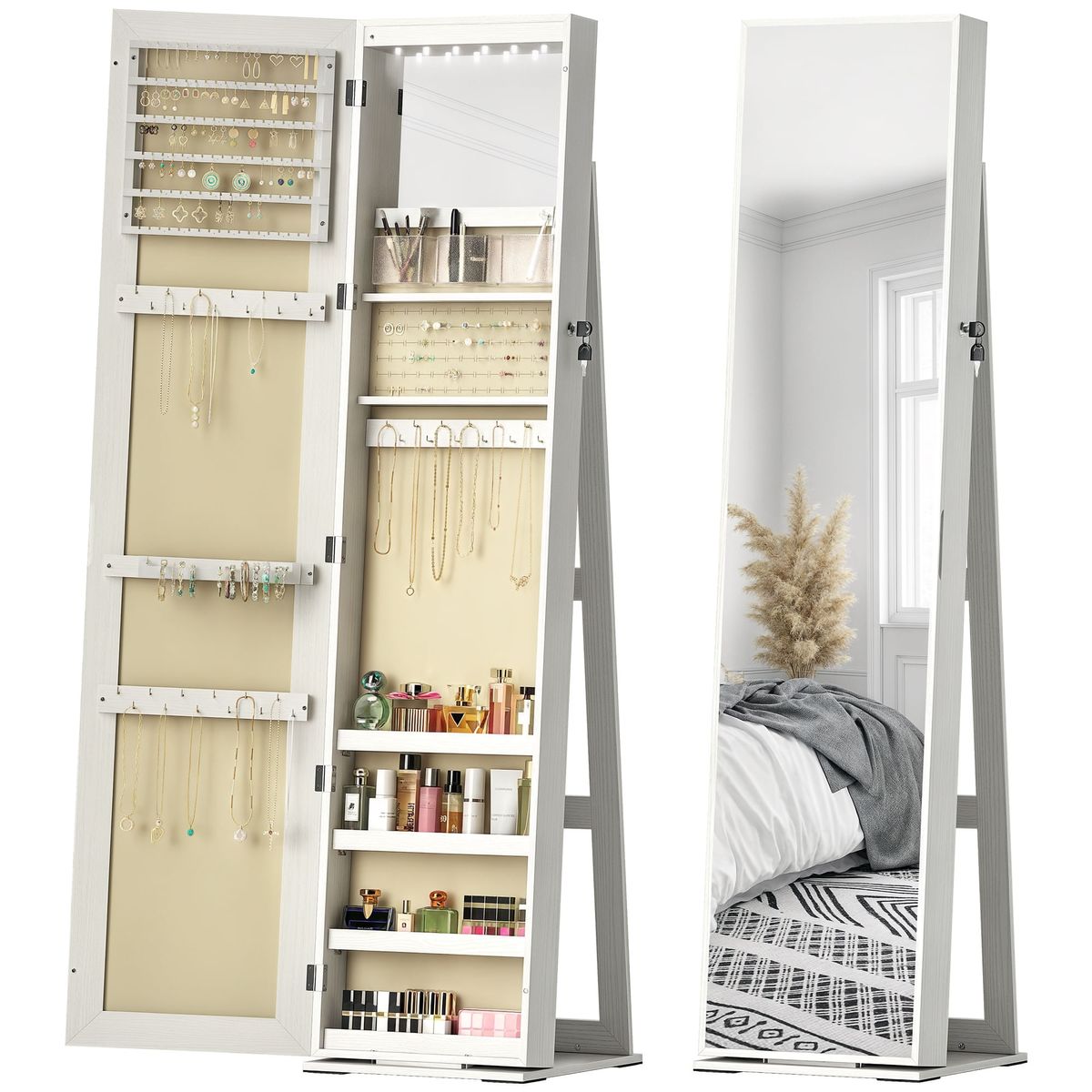 Espejo-de-cuerpo-entero-Eloria-Homcom-instalacion-convertible-blanco-175x38x38-cm
