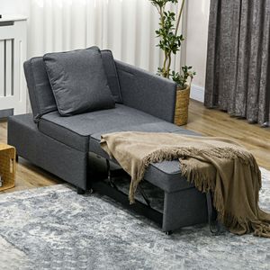 Sofá cama Azuro Homcom 2 plazas reclinable 82x98x71 cm