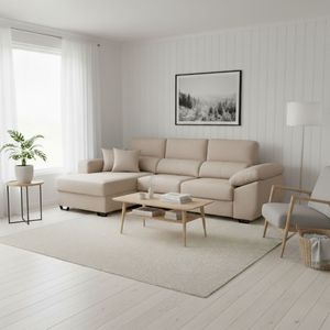 Sofá chaiselongue Ponza 3 plazas asientos deslizantes con cabezales reclinables
