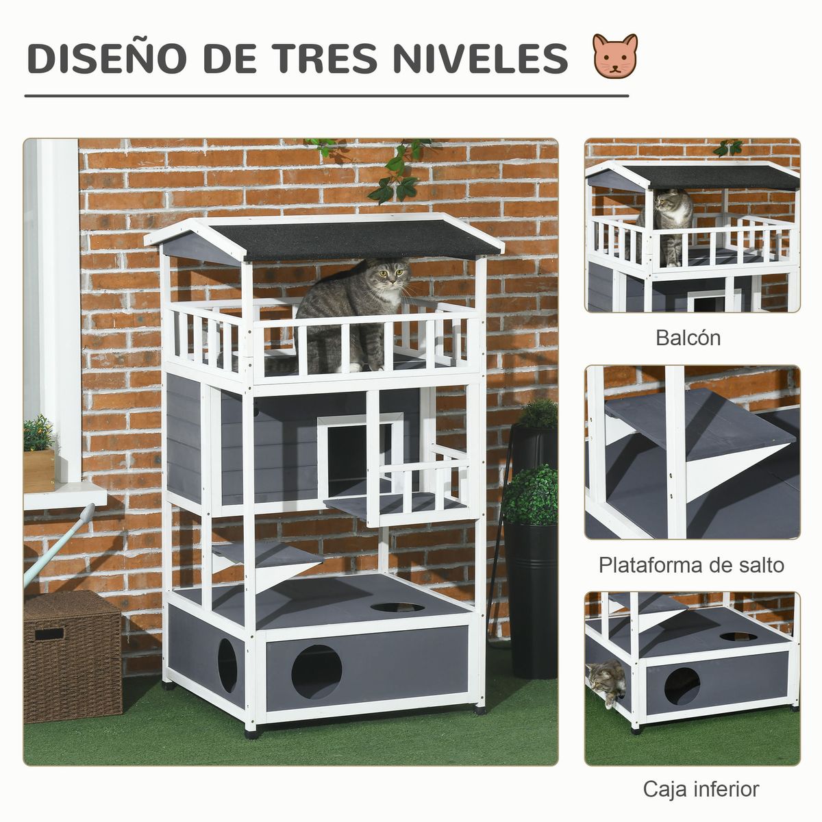 Caseta-para-gatos-Jerry-PawHut-3-niveles-blanco-gris-140x78x76-cm-