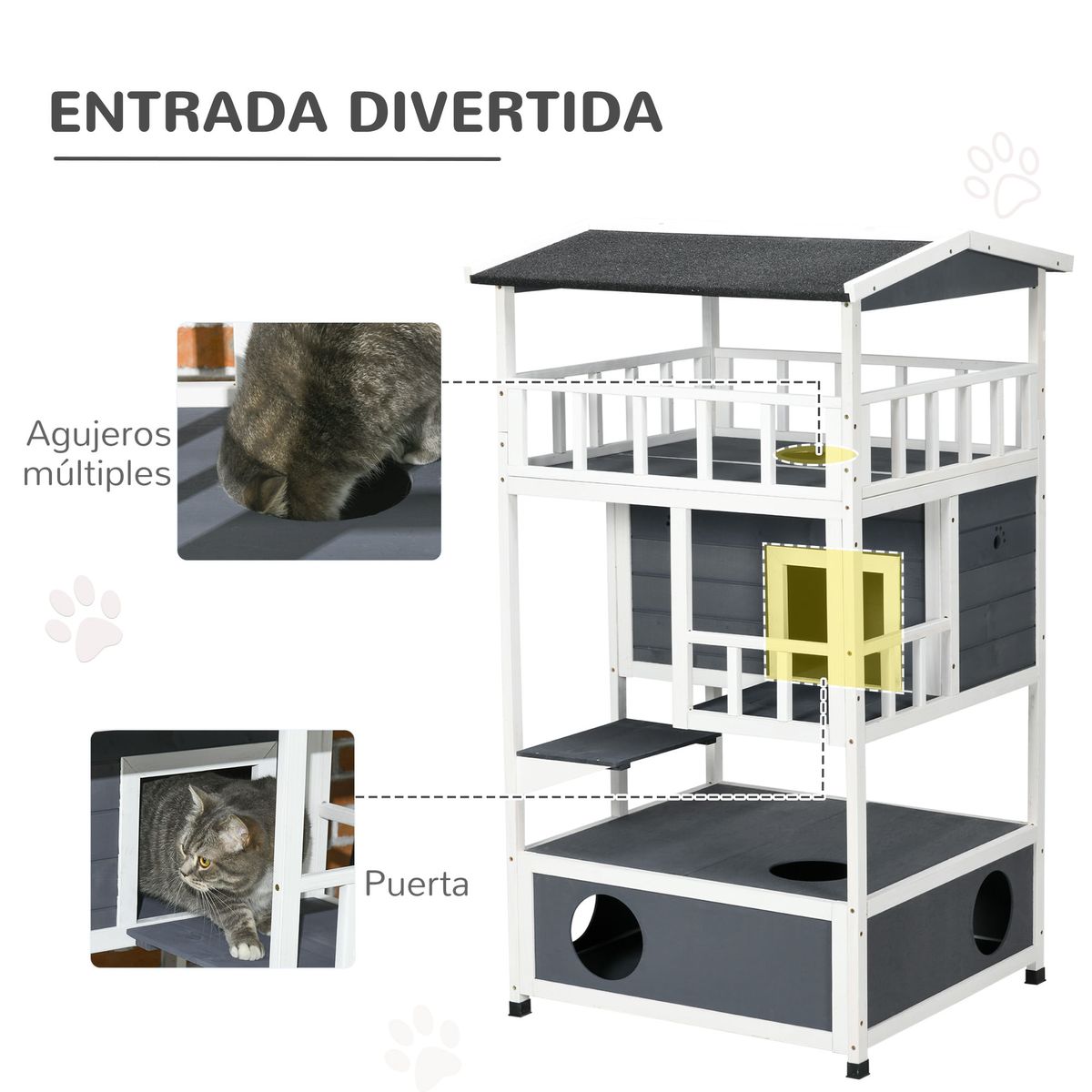 Caseta-para-gatos-Jerry-PawHut-3-niveles-blanco-gris-140x78x76-cm-