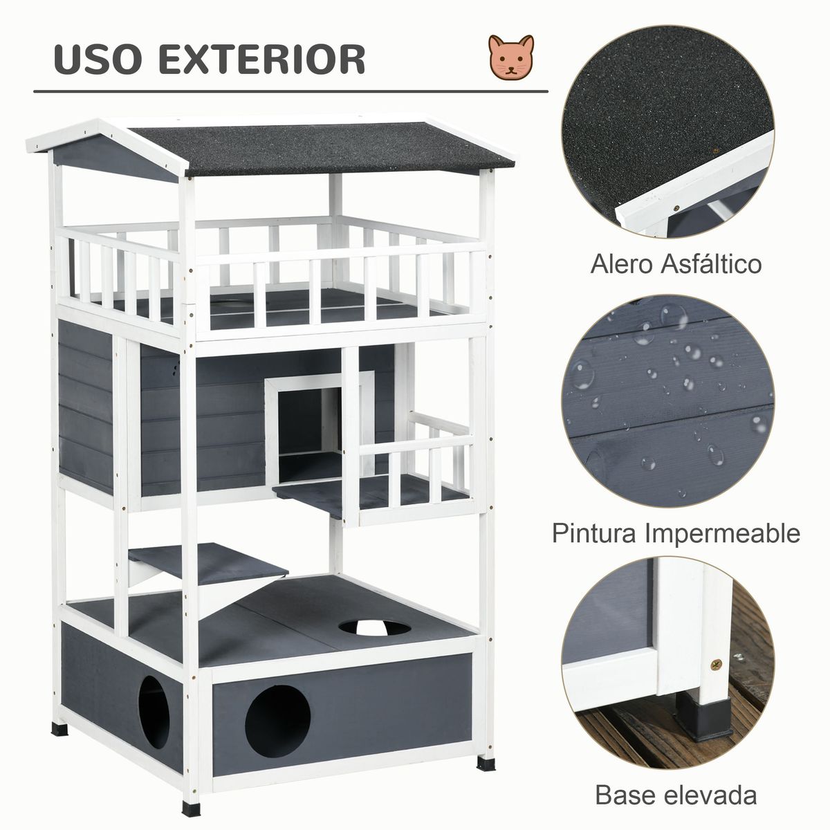Caseta-para-gatos-Jerry-PawHut-3-niveles-blanco-gris-140x78x76-cm-