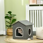 Caseta-para-gatos-Soft-PawHut-puerta---ventana---cojin-gris-405x39x435-cm-