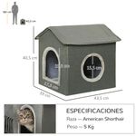 Caseta-para-gatos-Soft-PawHut-puerta---ventana---cojin-gris-405x39x435-cm-