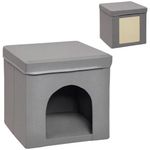 Cama-para-gatos-Loui-PawHut-rascador---cojin-gris-365x365x365-cm-