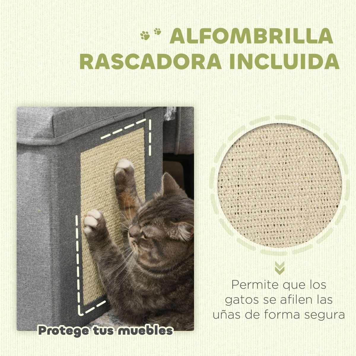 Cama-para-gatos-Loui-PawHut-rascador---cojin-gris-365x365x365-cm-