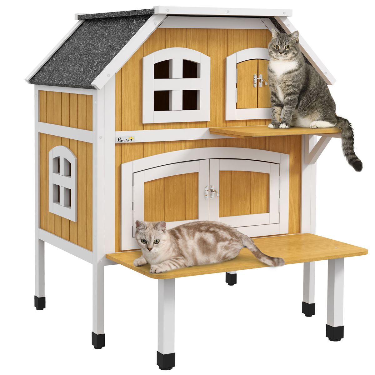 Caseta-para-gatos-Farm-PawHut---1-puerta---4-ventanas-amarillo-93x78x82-cm-