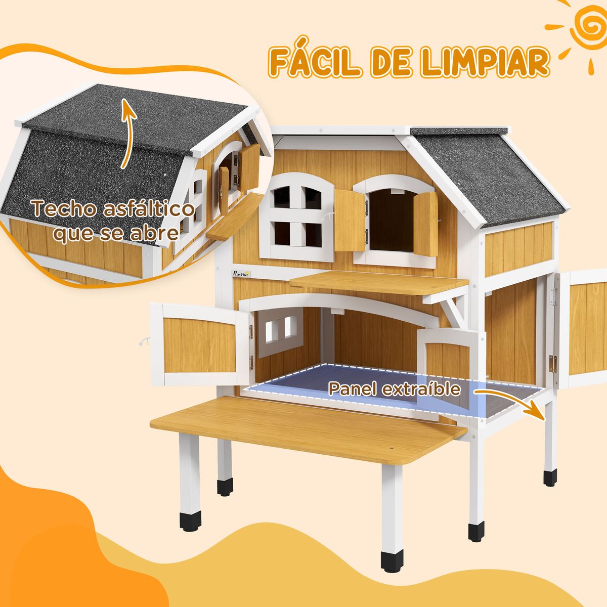 Caseta-para-gatos-Farm-PawHut---1-puerta---4-ventanas-amarillo-93x78x82-cm-