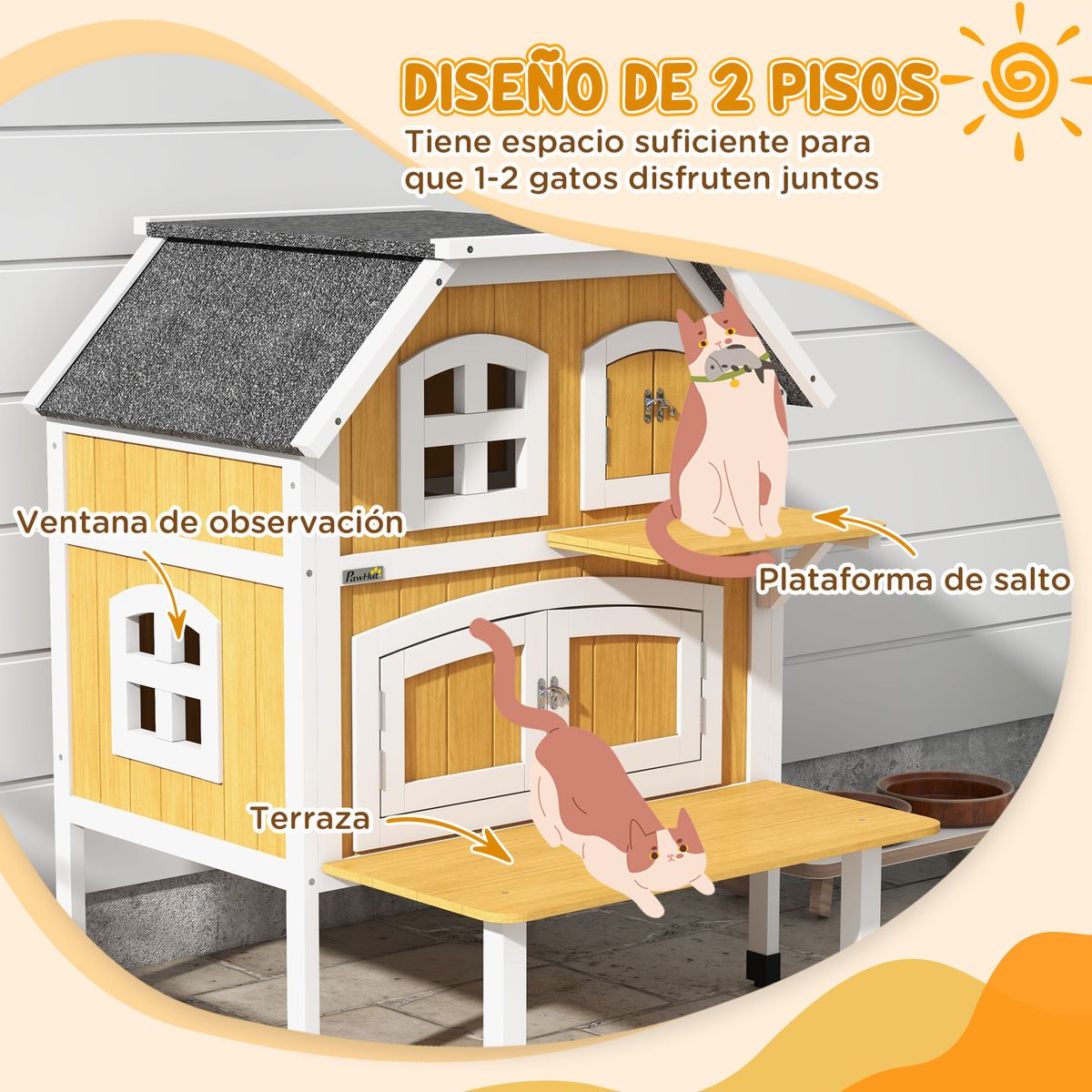 Caseta-para-gatos-Farm-PawHut---1-puerta---4-ventanas-amarillo-93x78x82-cm-