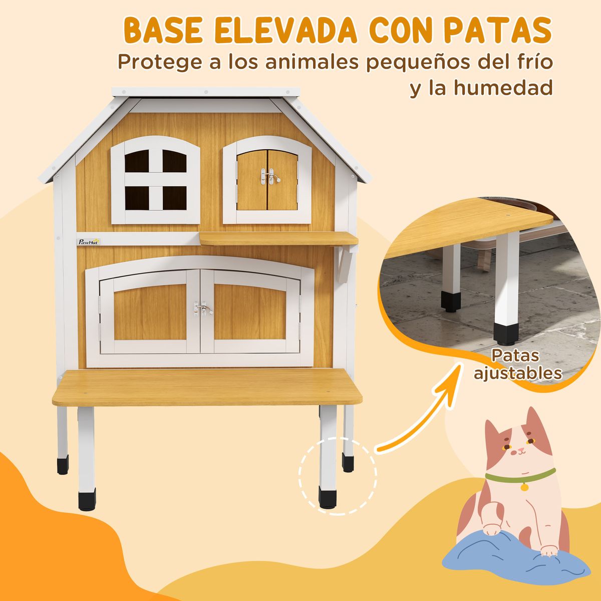 Caseta-para-gatos-Farm-PawHut---1-puerta---4-ventanas-amarillo-93x78x82-cm-