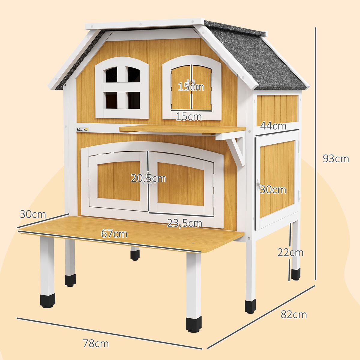 Caseta-para-gatos-Farm-PawHut---1-puerta---4-ventanas-amarillo-93x78x82-cm-