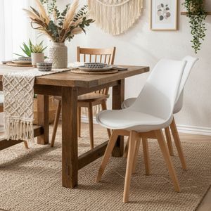 Silla de comedor Fina Deluxe asiento acolchado 82,5x49x57 cm