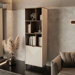 Estanteria-Mirage-con-puerta-y-6-compartimentos-beige-roble-194x63x40-cm-ambientada