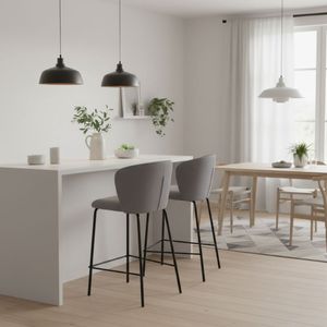 Pack de 2 taburetes Margot con respaldo curvo 103x53x50 cm