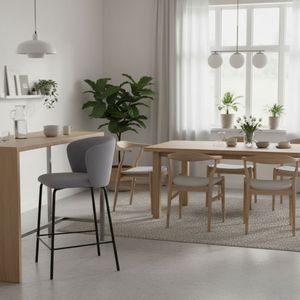 Pack de 2 taburetes Margot con respaldo curvo 103x53x50 cm