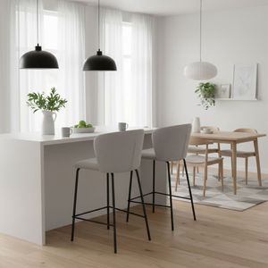 Pack de 2 taburetes Margot con respaldo curvo 93x53x50 cm