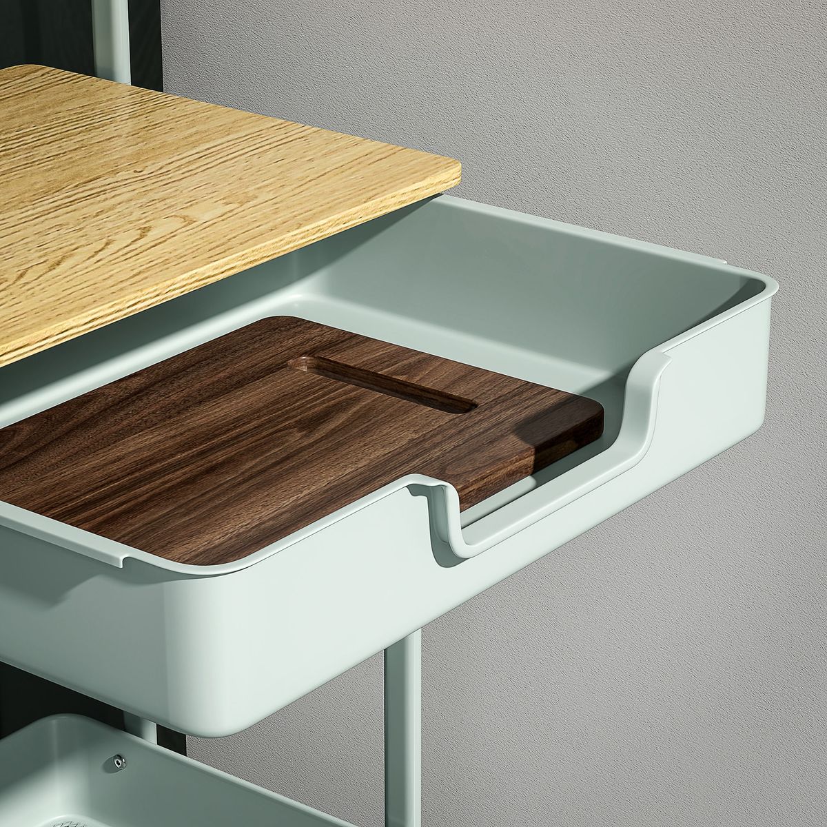 Carrito-auxiliar-Marcela-Homcom-2-niveles-turquesa-68x45x295-cm-