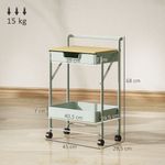 Carrito-auxiliar-Marcela-Homcom-2-niveles-turquesa-68x45x295-cm-