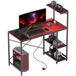 Escritorio-Plus-Homcom-3-estantes---estacion-de-carga---luz-LED-negro-rojo-113x110x50-cm-