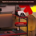 Escritorio-Plus-Homcom-3-estantes---estacion-de-carga---luz-LED-negro-rojo-113x110x50-cm-