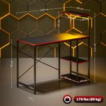 Escritorio-Plus-Homcom-3-estantes---estacion-de-carga---luz-LED-negro-rojo-113x110x50-cm-