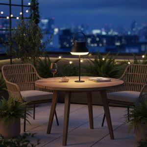 Lámpara de mesa Nora Vinthera 2 en 1 negro 29x8 cm