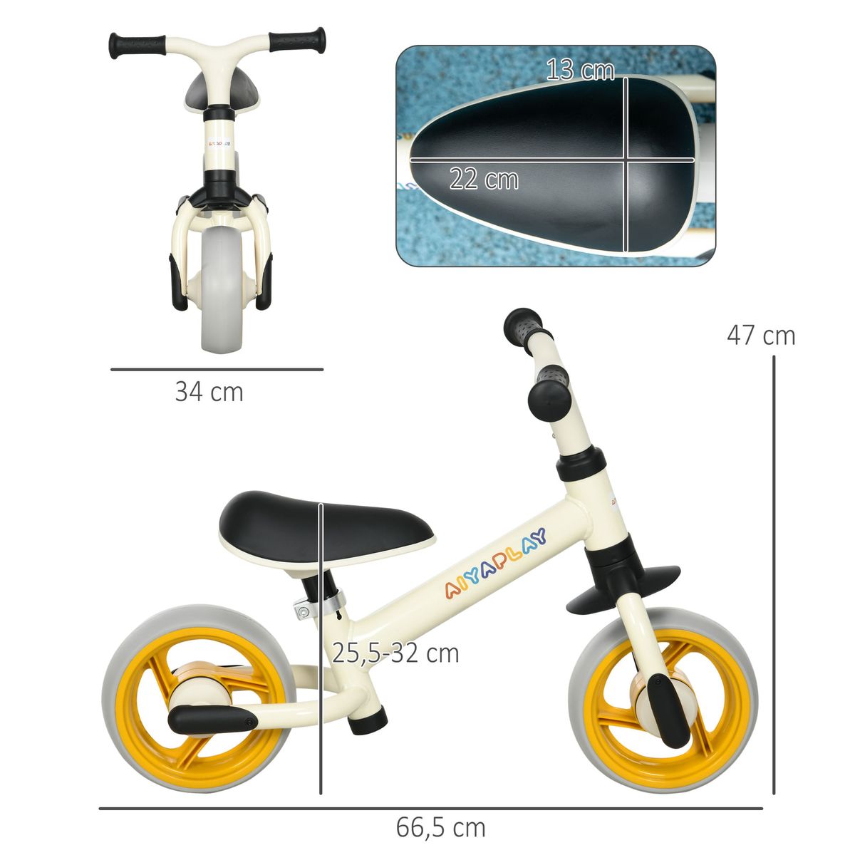 Bicicleta-sin-pedales-Daisy-Aiyaplay--18M-altura-ajustable-blanco-naranja-47x665x34-cm-