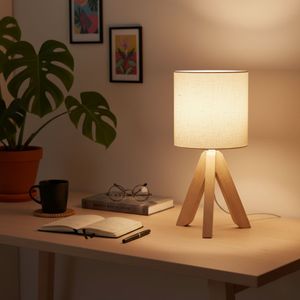 Lámpara de mesa Nora Vinthera natural/blanco 35x16 cm