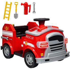 Coche eléctrico infantil Camión de bomberos Aiyaplay 12V +3A sirena + accesorios rojo 52x86x49 cm