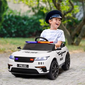 Coche eléctrico infantil Coche de policía Aiyaplay 12V +3A blanco 50x66x112 cm