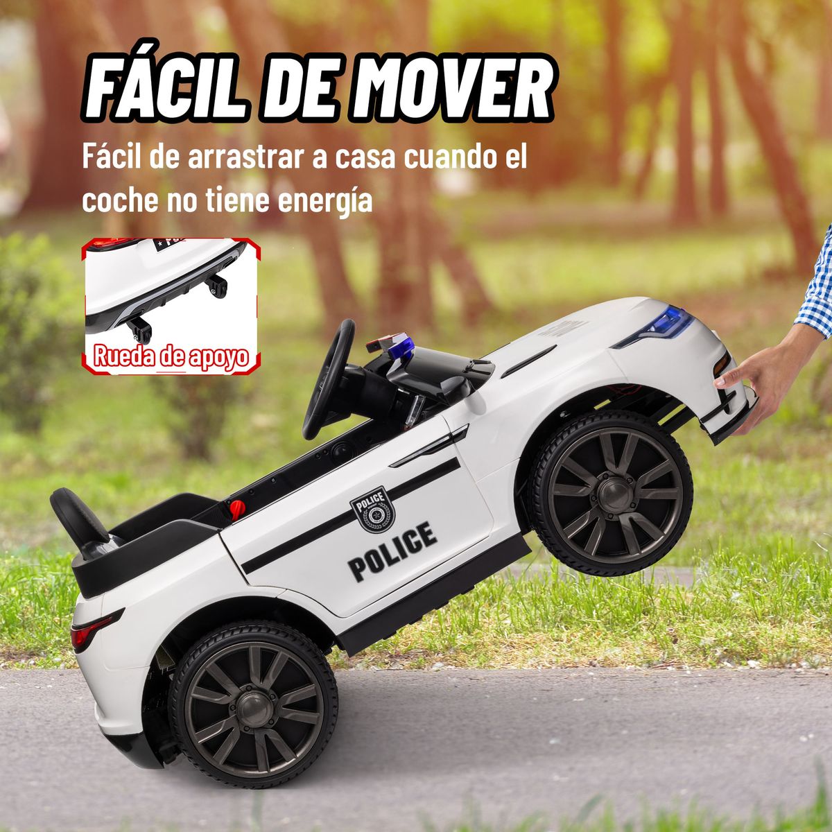 Coche-electrico-infantil-Coche-de-policia-Aiyaplay-12V--3A-blanco-50x66x112-cm-