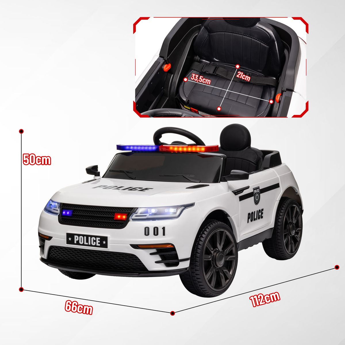 Coche-electrico-infantil-Coche-de-policia-Aiyaplay-12V--3A-blanco-50x66x112-cm-