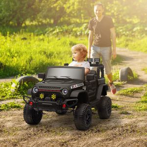 Coche eléctrico infantil Safari Aiyaplay 12V +3A + control remoto negro 65x63x100 cm