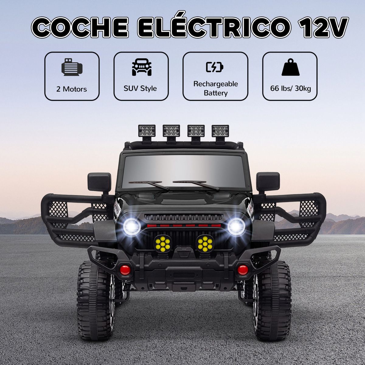 Coche-electrico-infantil-Safari-Aiyaplay-12V--3A---control-remoto-negro-65x63x100-cm-