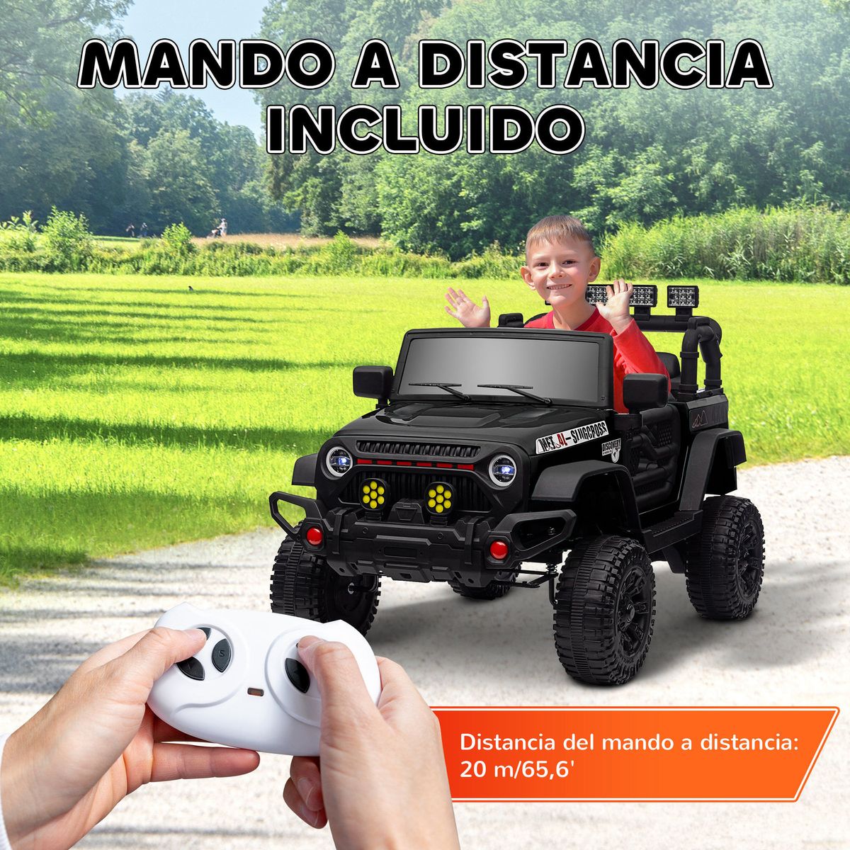 Coche-electrico-infantil-Safari-Aiyaplay-12V--3A---control-remoto-negro-65x63x100-cm-