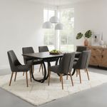 Mesa-de-comedor-Venezia-marron-oscuro-ambientada