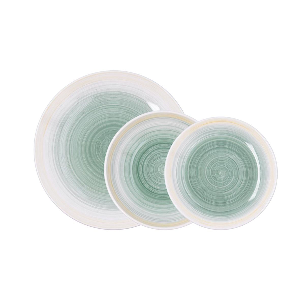 Vajilla-Velvet-Quid-18-piezas-6-servicios-ceramica-verde-fondo-blanco