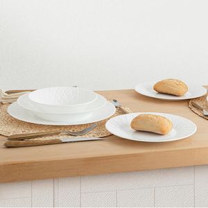 Vajilla Amario Luminarc 12 piezas 4 servicios vidrio opal blanco