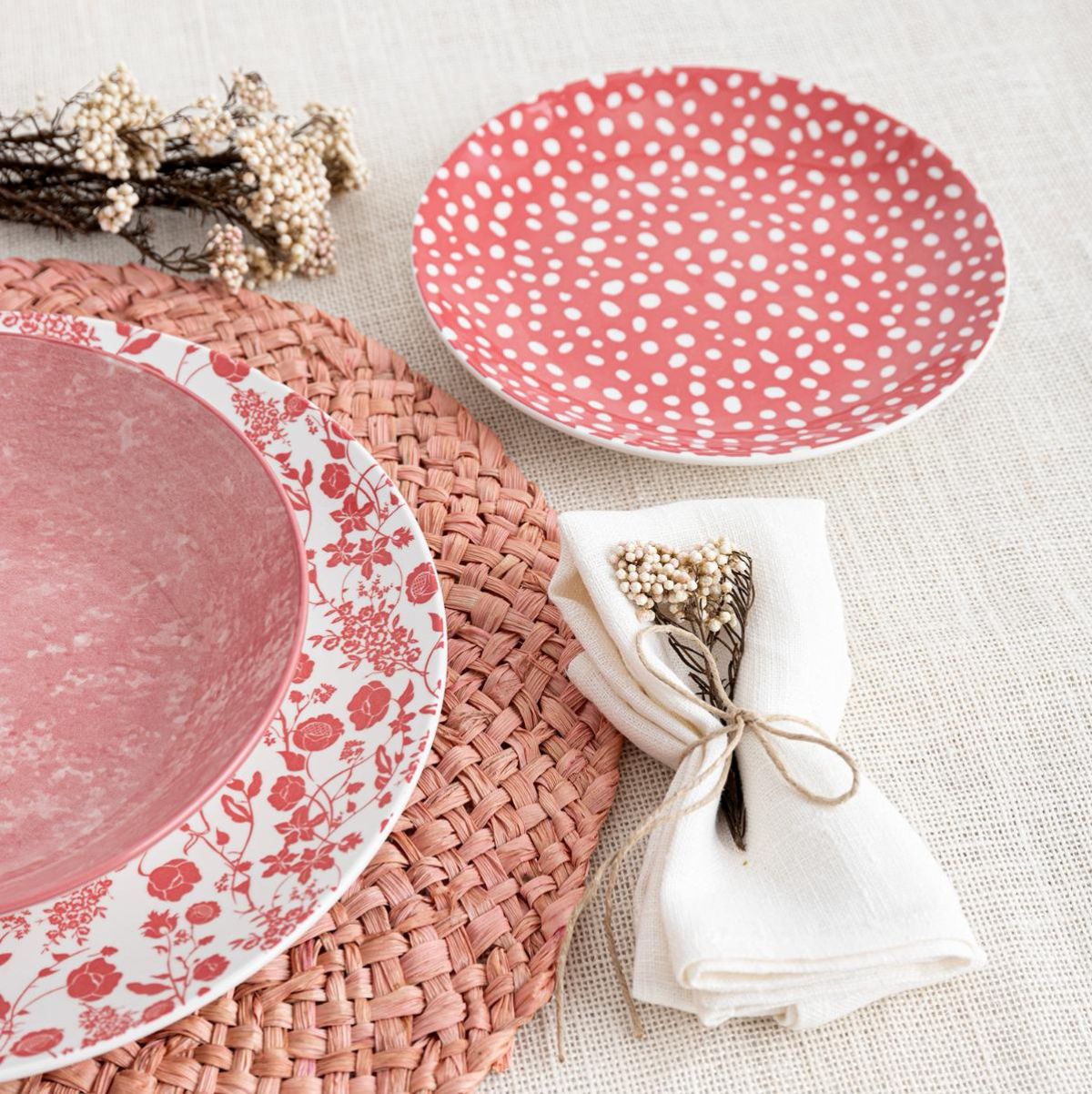 Vajilla-Aquilea-Bidasoa-12-piezas-4-servicios-porcelana-rosa