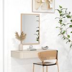 Espejo-de-pared-Malva-Homcom-con-marco-natural-70x50x2-cm-ambientada