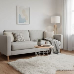 Mesa de centro Kumi con tapa blanco/natural 30,5x38x38 cm