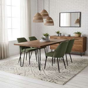 Silla de comedor Milán asiento acolchado 84x50x62 cm