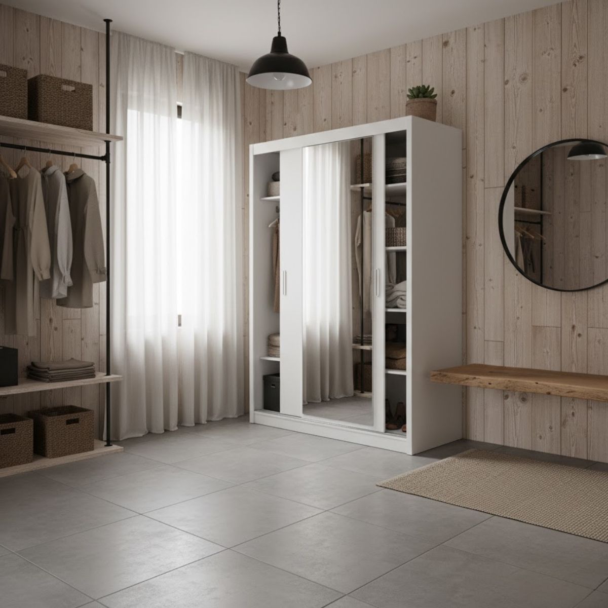 Armario-Mijas-2-puertas-correderas-con-espejo-blanco-ropero