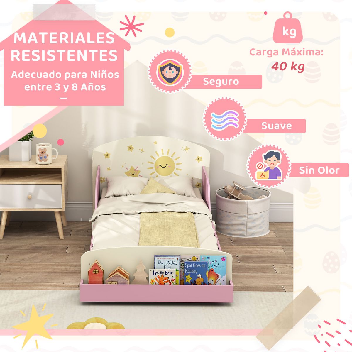 Cama-infantil-Play-Aiyaplay-anticaidas---estante-blanco-rosa-60x150-cm-