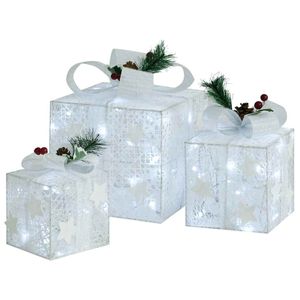 Decoración navideña 3 cajas de regalo 60 LED 8 modos