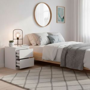 Mesita de noche Duomo 2 cajones blanco 50x38x48 cm