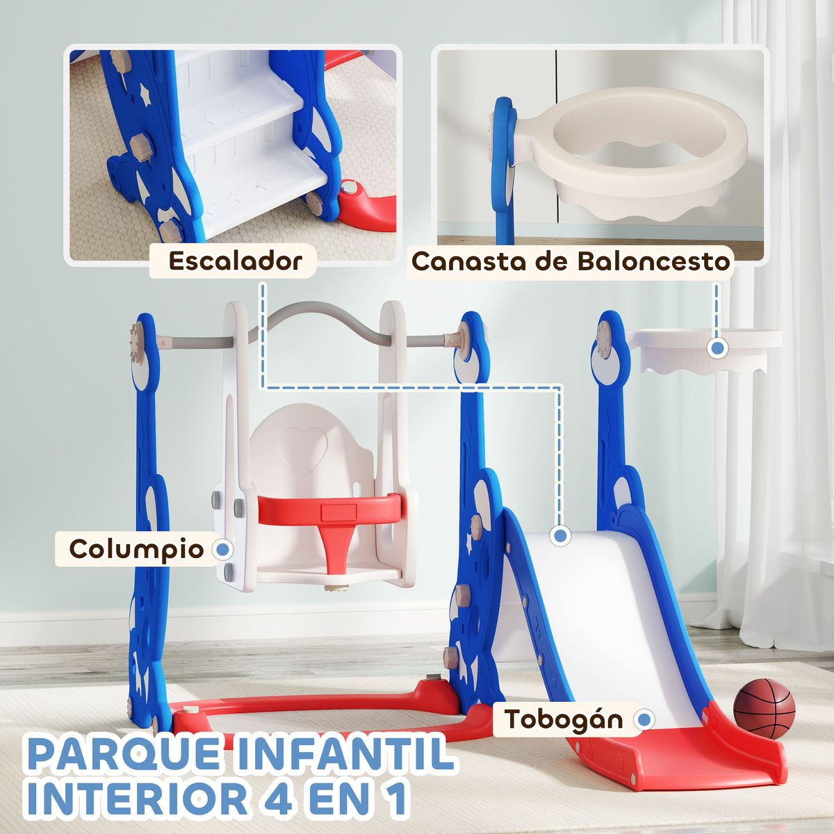 Parque-infantil-Rocket-Aiyaplay-4-en-1-columpio---tobogan---canasta-rojo-azul-107x1475x160-cm-