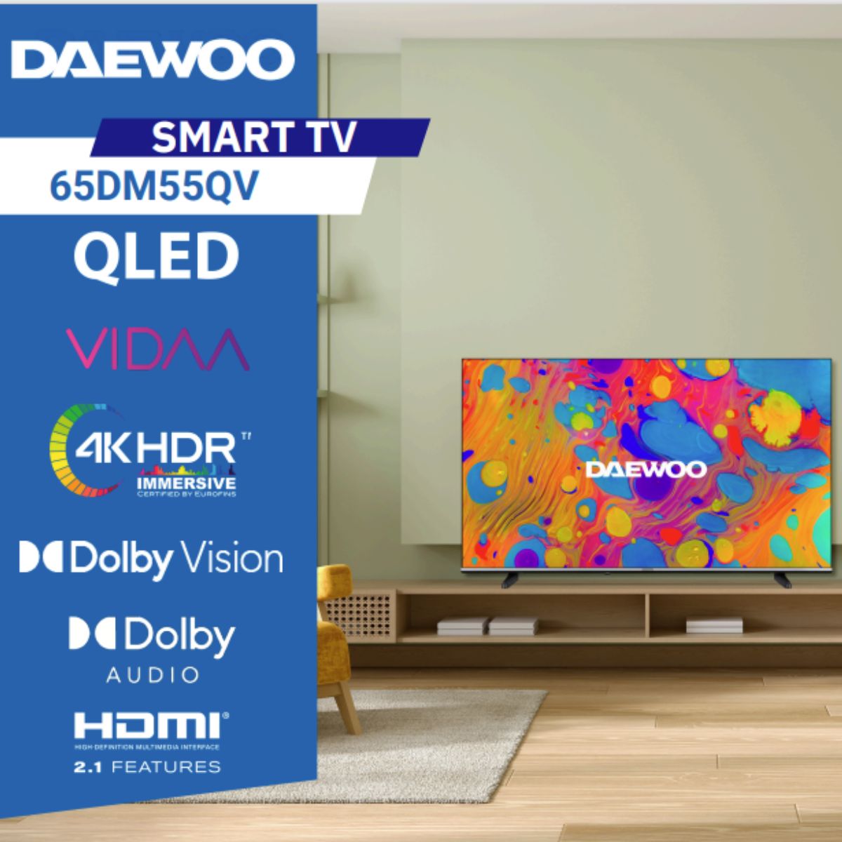 Televisor-Smart-TV-Daewoo-65DM55QV-65’’-4K-QLED-VIDAA-D-negro