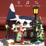 Decoracion-navideña-Coro-Homcom-luces-LED---giratorio-multicolor-15x13-cm