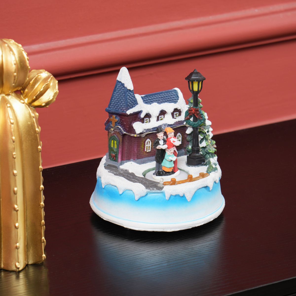 Decoracion-navideña-Coro-Homcom-luces-LED---giratorio-multicolor-15x13-cm